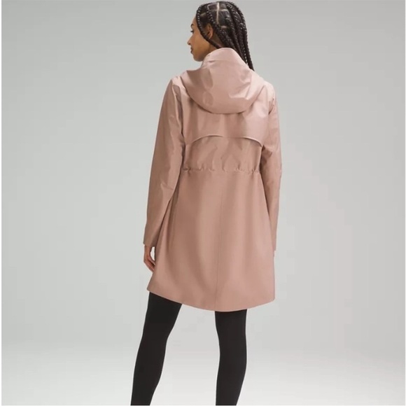 Lululemon Rain Rebel Waterproof Hooded Jacket Pink Clay Size 4 FLAWED - Picture 11 of 12